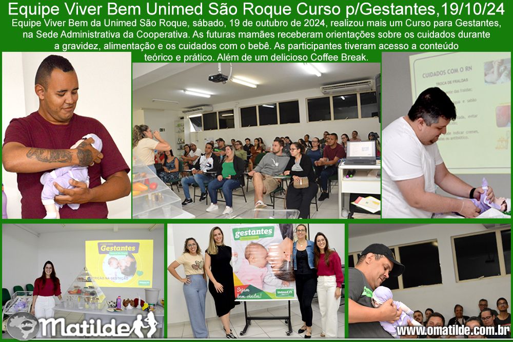 Equipe Viver Bem Unimed So Roque Curso p/Gestantes,19/10/24