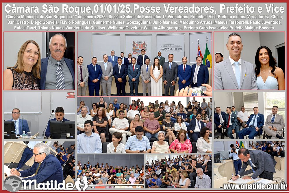 Cmara So Roque,01/01/25. Posse Vereadores, Prefeito e Vice